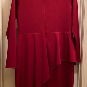 Burgundy long sleeve cocktail dress